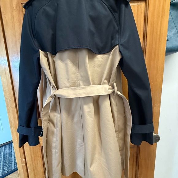 Coach Black and Tan Double-Breasted Trench Coat - Picture 6 of 10